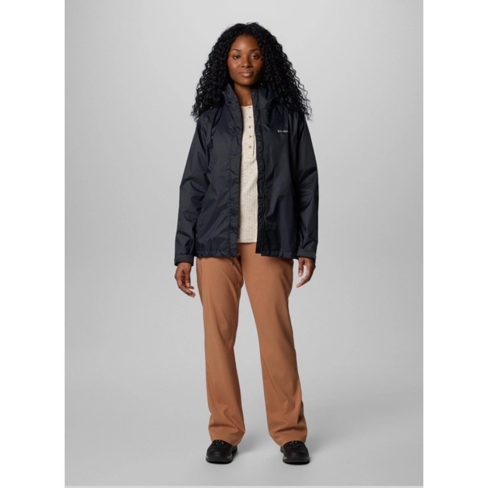Columbia Women's Arcadia II Jacket Black Size XL Waterproof Rain Coat Omni Tech - Picture 3 of 15